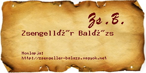 Zsengellér Balázs névjegykártya